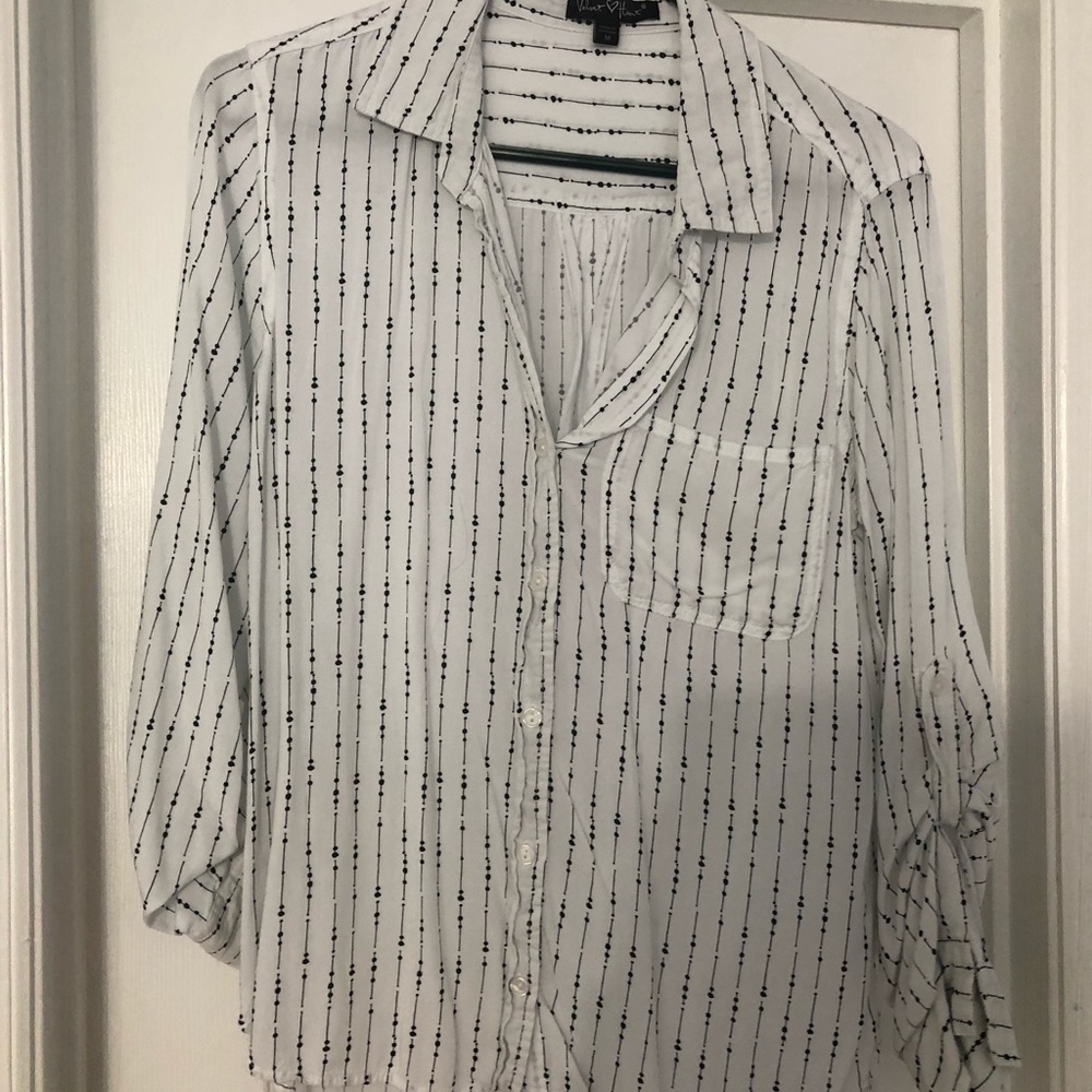 Black and white button down shirt